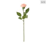 1-SOGA 20pcs Artificial Silk Flower Fake Rose Bouquet Table Decor Champion