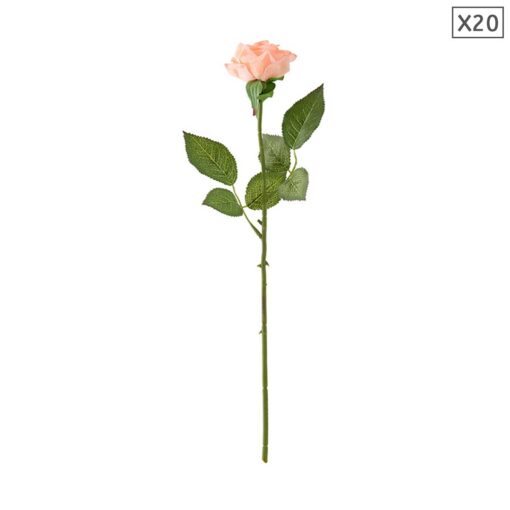 1-SOGA 20pcs Artificial Silk Flower Fake Rose Bouquet Table Decor Champion
