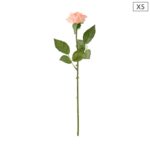 1-SOGA 5pcs Artificial Silk Flower Fake Rose Bouquet Table Decor Champion