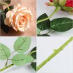 4-SOGA 5pcs Artificial Silk Flower Fake Rose Bouquet Table Decor Champion
