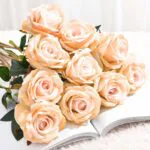 5-SOGA 5pcs Artificial Silk Flower Fake Rose Bouquet Table Decor Champion