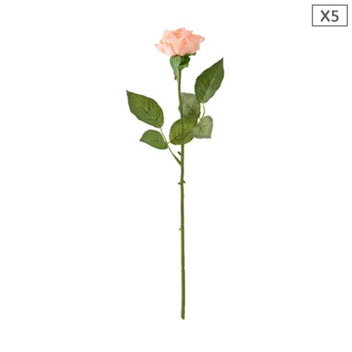 1-SOGA 5pcs Artificial Silk Flower Fake Rose Bouquet Table Decor Champion