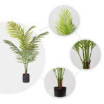4-SOGA 120cm Green Artificial Indoor Rogue Areca Palm Tree Fake Tropical Plant Home Office Decor