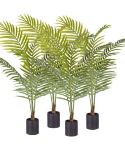 1-SOGA 4X 120cm Green Artificial Indoor Rogue Areca Palm Tree Fake Tropical Plant Home Office Decor