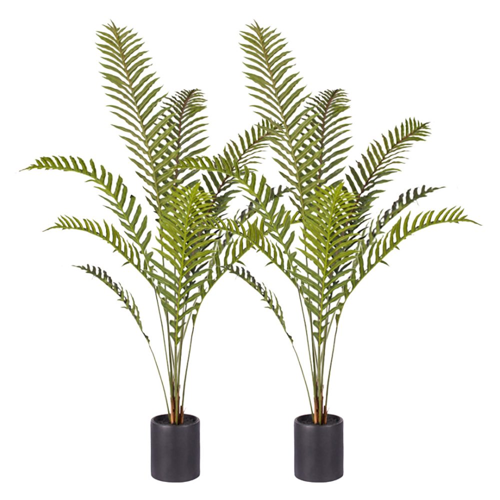 1-SOGA 2X 160cm Green Artificial Indoor Rogue Areca Palm Tree Fake Tropical Plant Home Office Decor