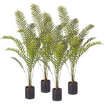 1-SOGA 4X 160cm Green Artificial Indoor Rogue Areca Palm Tree Fake Tropical Plant Home Office Decor