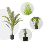 4-SOGA 4X 160cm Green Artificial Indoor Rogue Areca Palm Tree Fake Tropical Plant Home Office Decor