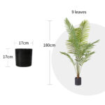 2-SOGA 180cm Green Artificial Indoor Rogue Areca Palm Tree Fake Tropical Plant Home Office Decor