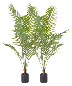 1-SOGA 2X 180cm Green Artificial Indoor Rogue Areca Palm Tree Fake Tropical Plant Home Office Decor