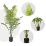 4-SOGA 2X 180cm Green Artificial Indoor Rogue Areca Palm Tree Fake Tropical Plant Home Office Decor