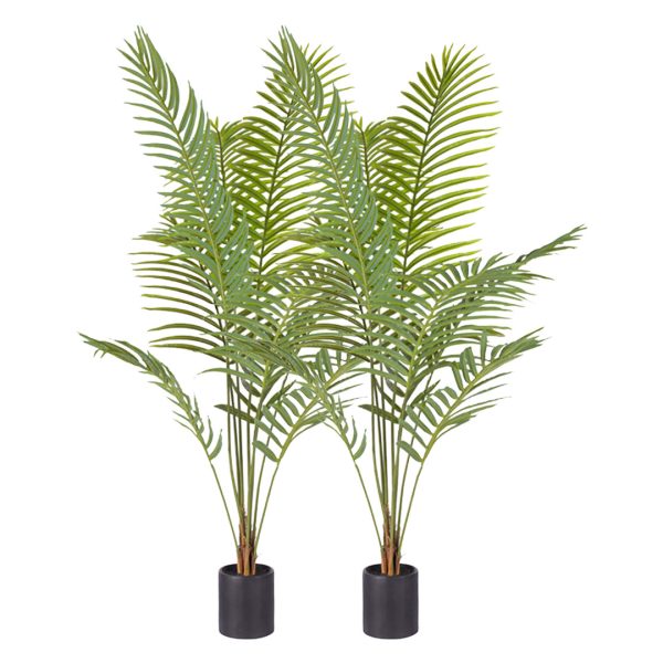 1-SOGA 2X 180cm Green Artificial Indoor Rogue Areca Palm Tree Fake Tropical Plant Home Office Decor
