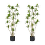1-SOGA 2X 190cm Lily Bamboo Plant Tree Living Room Artificial Plant Home Accent Decoration