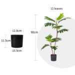 2-SOGA 4X 90cm 2-Trunk Artificial Natural Green Split-Leaf Philodendron Tree Fake Tropical Indoor Plant Home Office Decor