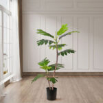 3-SOGA 4X 90cm 2-Trunk Artificial Natural Green Split-Leaf Philodendron Tree Fake Tropical Indoor Plant Home Office Decor