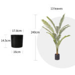 2-SOGA 240cm Artificial Green Rogue Hares Foot Fern Tree Fake Tropical Indoor Plant Home Office Decor