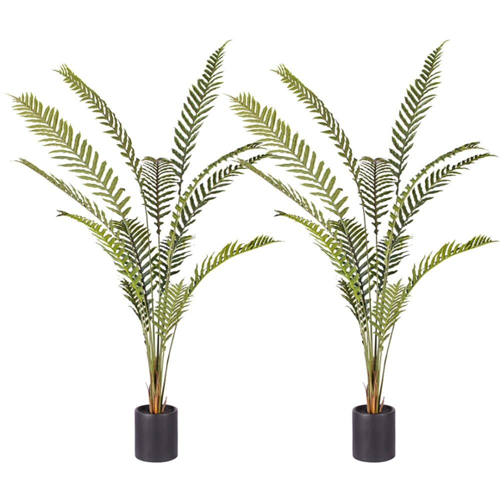 1-SOGA 2X 240cm Artificial Green Rogue Hares Foot Fern Tree Fake Tropical Indoor Plant Home Office Decor