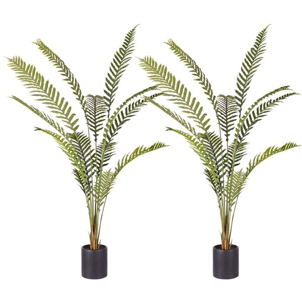 1-SOGA 2X 240cm Artificial Green Rogue Hares Foot Fern Tree Fake Tropical Indoor Plant Home Office Decor