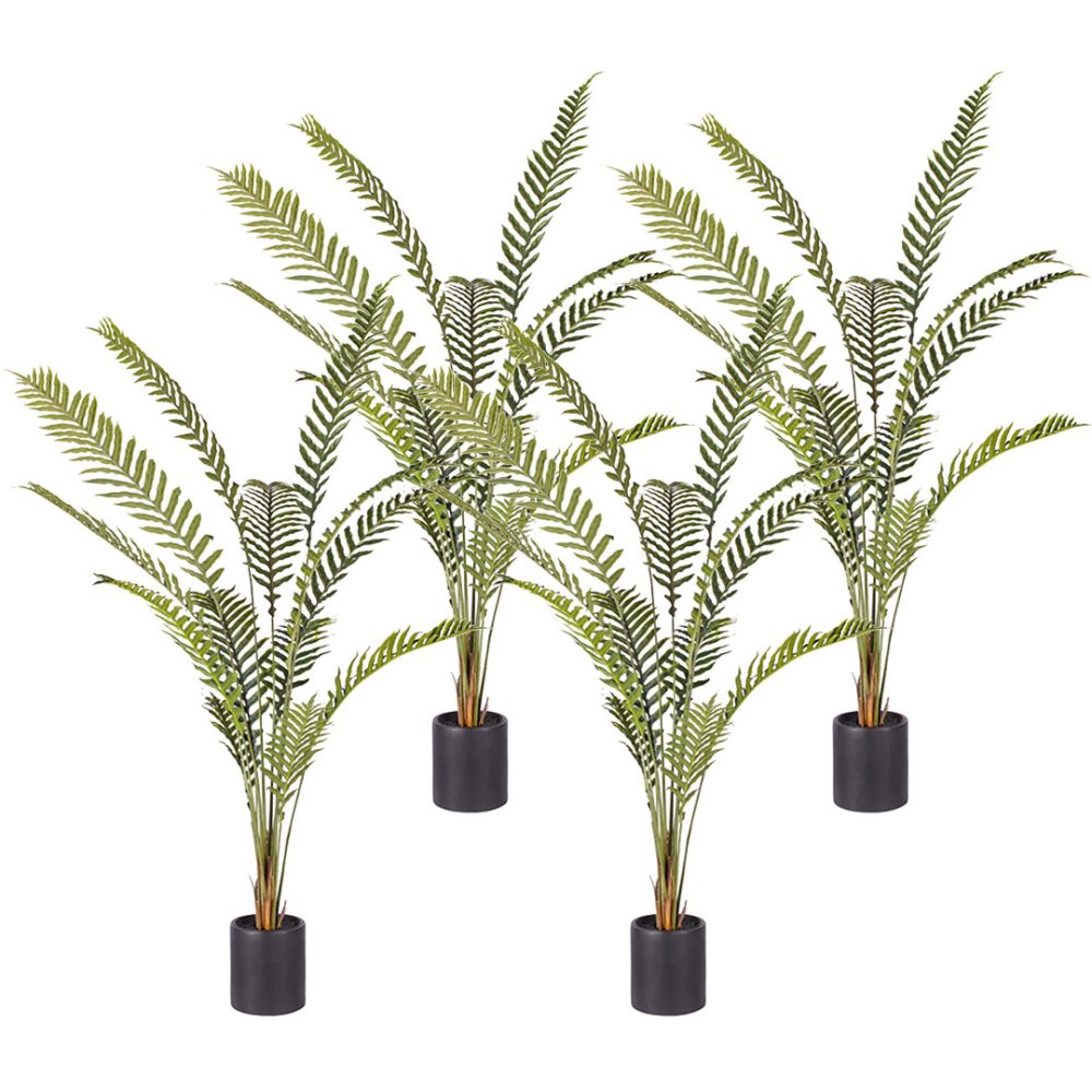 1-SOGA 4X 240cm Artificial Green Rogue Hares Foot Fern Tree Fake Tropical Indoor Plant Home Office Decor