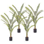 1-SOGA 4X 240cm Artificial Green Rogue Hares Foot Fern Tree Fake Tropical Indoor Plant Home Office Decor