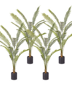 1-SOGA 4X 240cm Artificial Green Rogue Hares Foot Fern Tree Fake Tropical Indoor Plant Home Office Decor