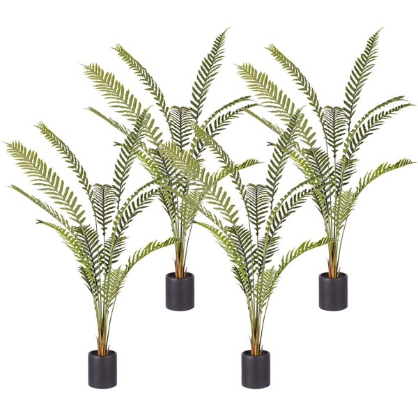 1-SOGA 4X 240cm Artificial Green Rogue Hares Foot Fern Tree Fake Tropical Indoor Plant Home Office Decor