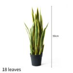 2-SOGA 50cm Artificial Indoor Yellow Edge Tiger Piran Fake Decoration Tree Flower Pot Plant