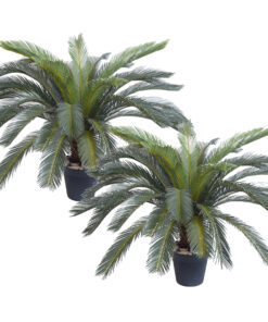 1-SOGA 2X 155cm Artificial Indoor Cycas Revoluta Cycad Sago Palm Fake Decoration Tree Pot Plant