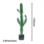 2-SOGA 120cm Green Artificial Indoor Cactus Tree Fake Plant Simulation Decorative 6 Heads