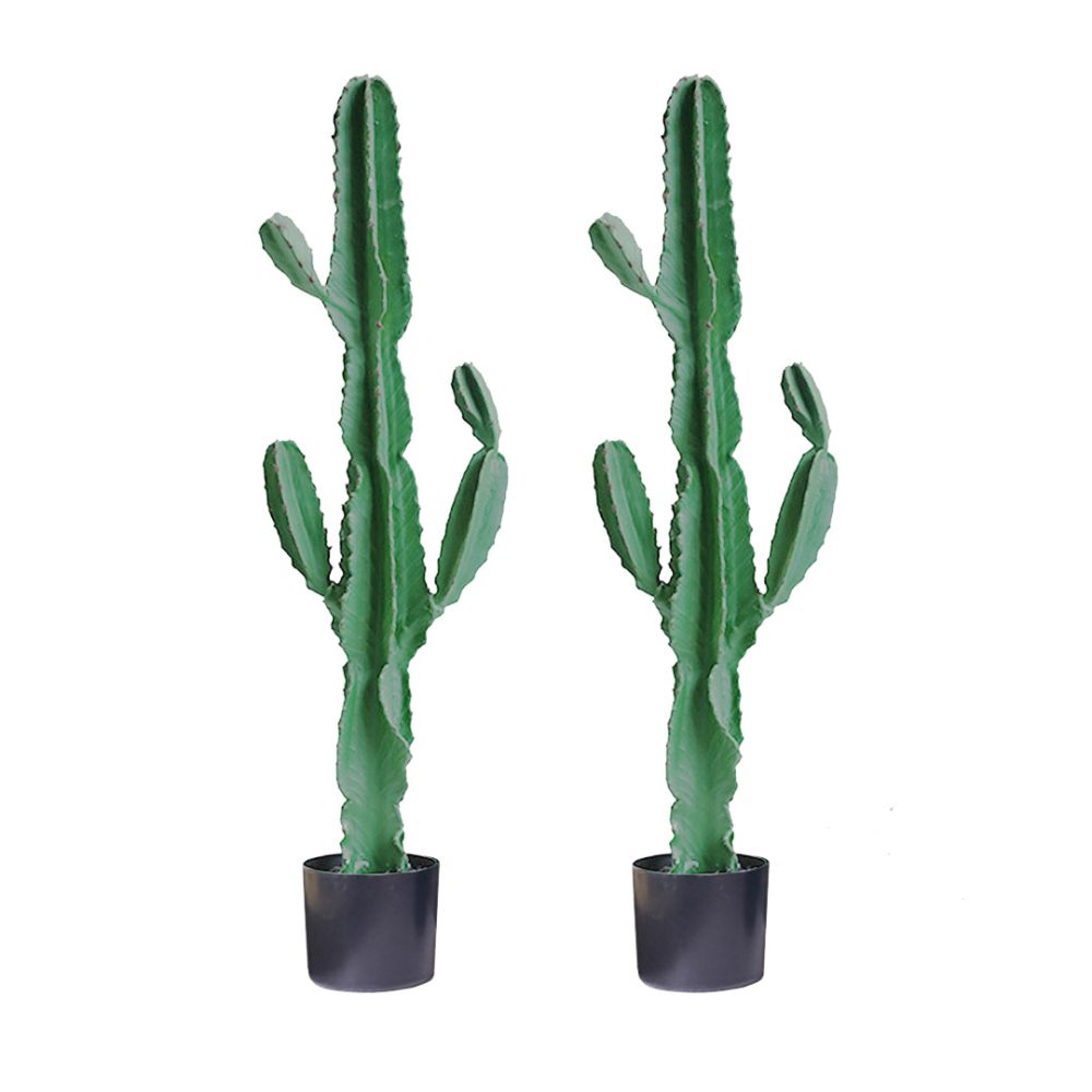 1-SOGA 2X 120cm Green Artificial Indoor Cactus Tree Fake Plant Simulation Decorative 6 Heads