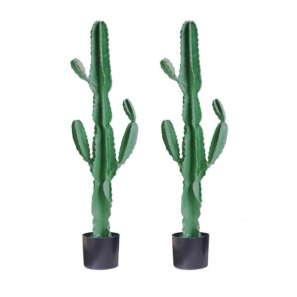 1-SOGA 2X 120cm Green Artificial Indoor Cactus Tree Fake Plant Simulation Decorative 6 Heads