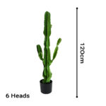 2-SOGA 4X 120cm Green Artificial Indoor Cactus Tree Fake Plant Simulation Decorative 6 Heads