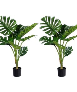 1-SOGA 2X 120cm Artificial Green Indoor Turtle Back Fake Decoration Tree Flower Pot Plant