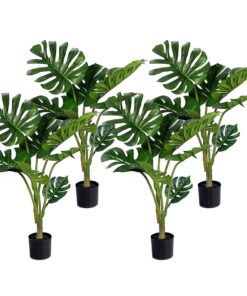 1-SOGA 4X 120cm Artificial Green Indoor Turtle Back Fake Decoration Tree Flower Pot Plant