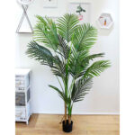 3-SOGA 145cm Green Artificial Indoor Swallowtail Sunflower Tree Fake Plant Simulation Decorative