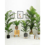 6-SOGA 145cm Green Artificial Indoor Swallowtail Sunflower Tree Fake Plant Simulation Decorative