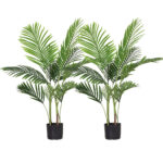 1-SOGA 2X 145cm Green Artificial Indoor Swallowtail Sunflower Tree Fake Plant Simulation Decorative