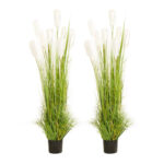 1-SOGA 2X 120cm Nearly Natural Plume Grass Artificial Plant