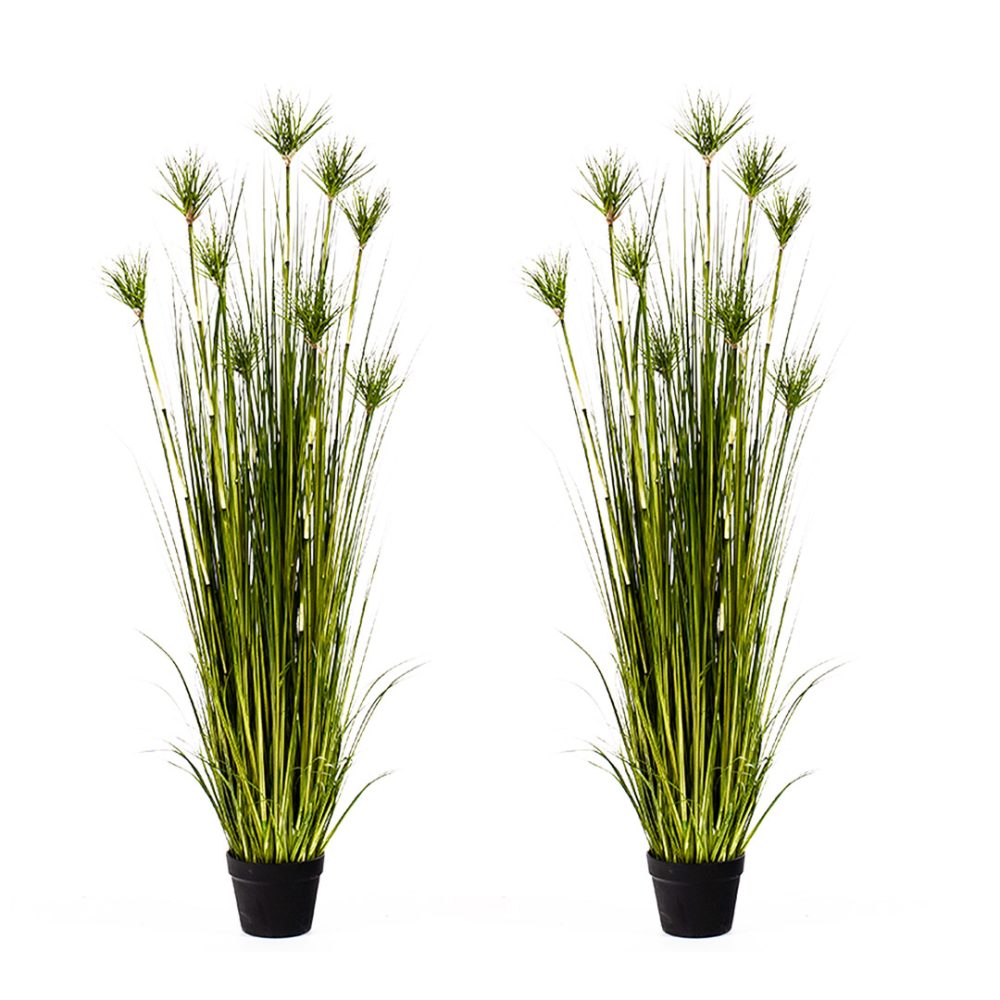1-SOGA 2X 150cm Cyperus Papyrus Plant Tree Artificial Green Grass