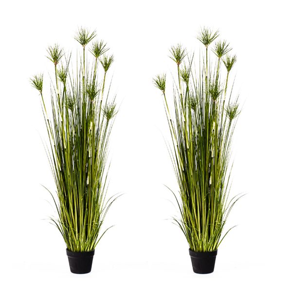 1-SOGA 2X 150cm Cyperus Papyrus Plant Tree Artificial Green Grass
