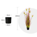2-SOGA 120cm Purple-Red Artificial Indoor Potted Papyrus Plant Tree Fake Simulation Decorative
