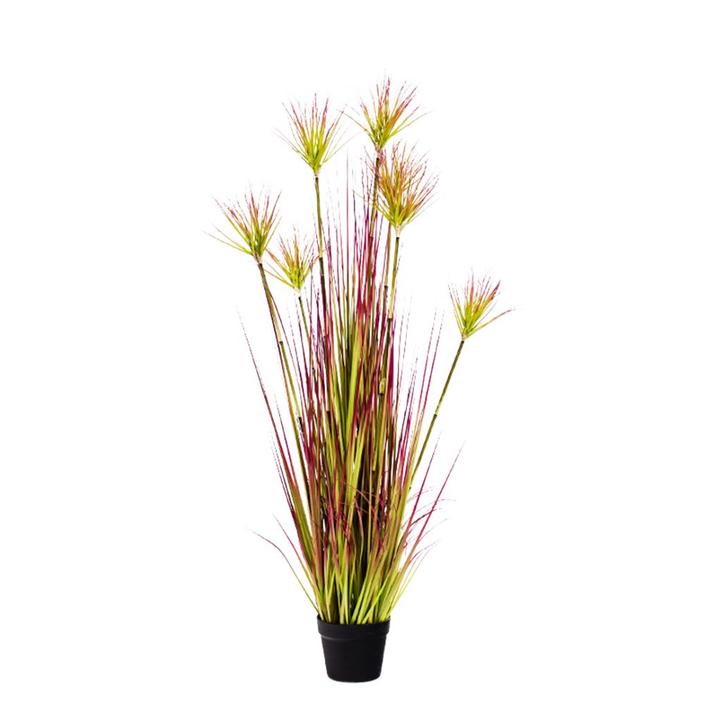 1-SOGA 120cm Purple-Red Artificial Indoor Potted Papyrus Plant Tree Fake Simulation Decorative