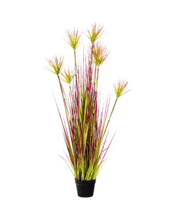 1-SOGA 120cm Purple-Red Artificial Indoor Potted Papyrus Plant Tree Fake Simulation Decorative