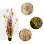 4-SOGA 120cm Purple-Red Artificial Indoor Potted Papyrus Plant Tree Fake Simulation Decorative