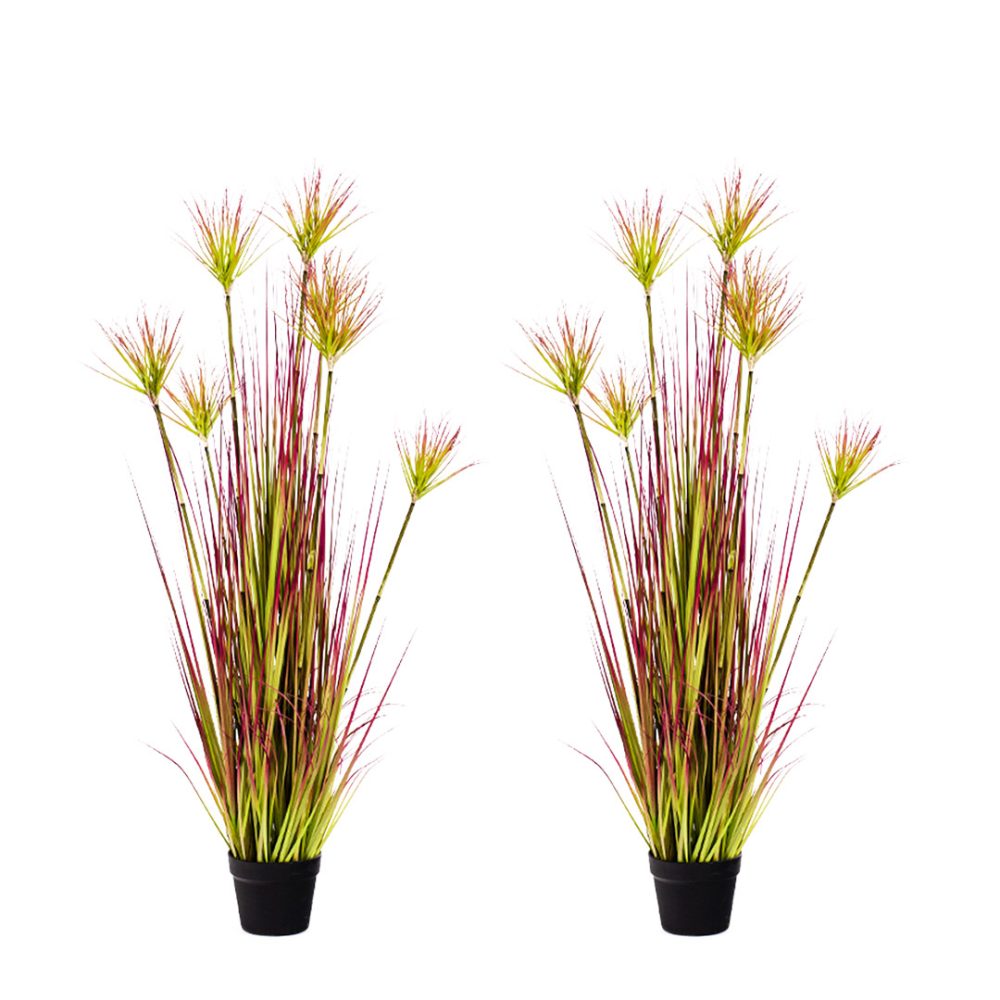 1-SOGA 2X 120cm Green Artificial Indoor Potted Papyrus Plant Tree Fake Simulation Decorative