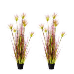1-SOGA 2X 120cm Green Artificial Indoor Potted Papyrus Plant Tree Fake Simulation Decorative