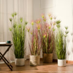 8-SOGA 2X 120cm Green Artificial Indoor Potted Papyrus Plant Tree Fake Simulation Decorative