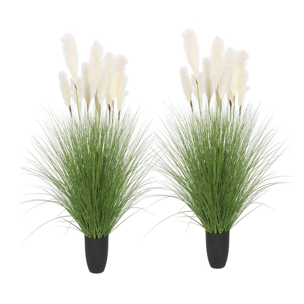 1-SOGA 2X 137cm Potted Tall Silk Fake Pampas Grass