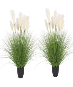 1-SOGA 2X 137cm Potted Tall Silk Fake Pampas Grass