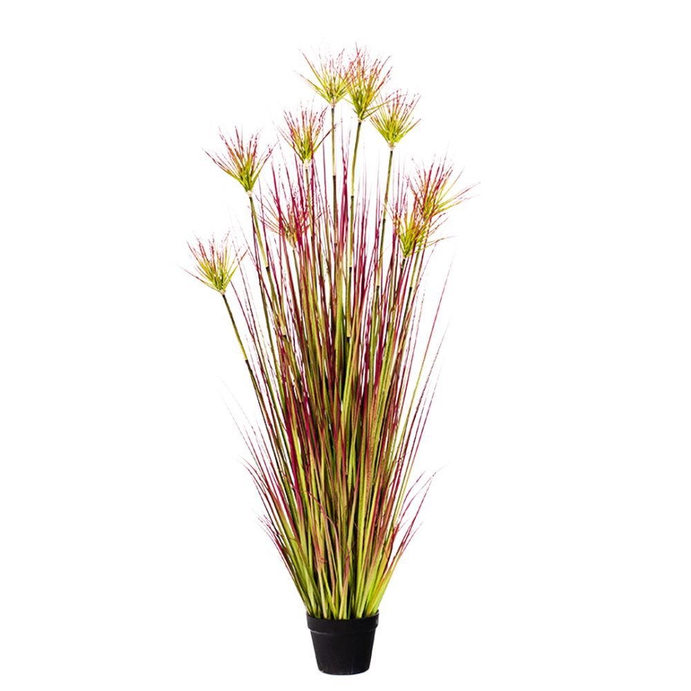 1-SOGA 150cm Purple-Red Artificial Indoor Potted Papyrus Plant Tree Fake Simulation Decorative