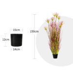 2-SOGA 2X 150cm Purple-Red Artificial Indoor Potted Papyrus Plant Tree Fake Simulation Decorative